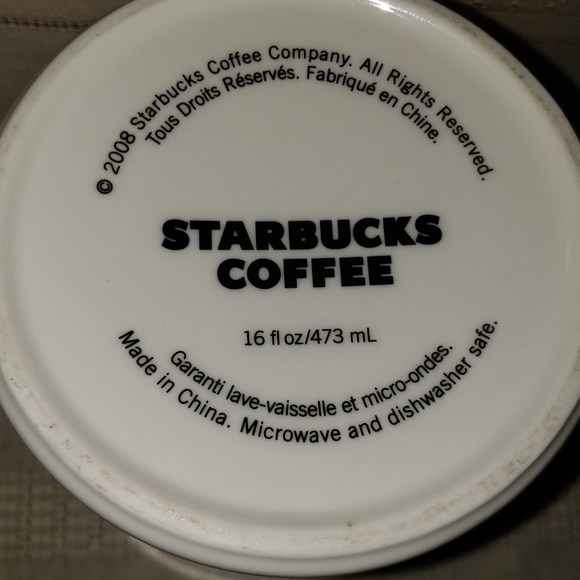Starbucks 2008 Pike Place Original Brown Double Tail Mermaid Dual Logo 16 ounce - Picture 5 of 6